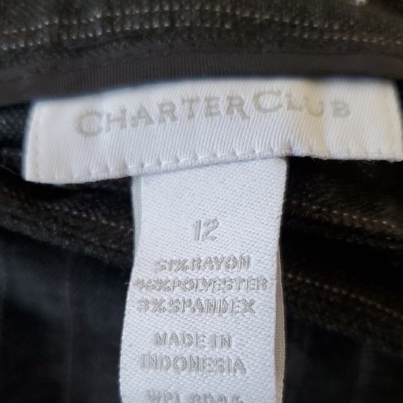 Charter Club Black and Gray Boot Cut Flare Pants Katherine Fit Size 12 - Picture 9 of 10